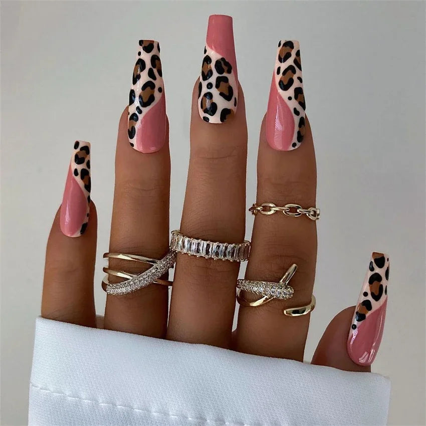 24Pcs/Set French Ballet Fake Nails Art Stars Sky Eyes Wearing False Nails