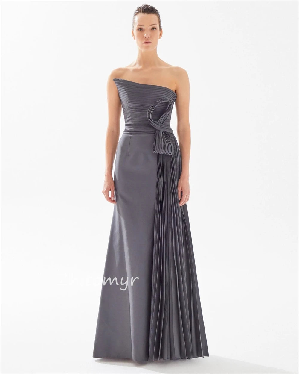 Classic Modern Style Formal Evening Strapless A-line Pleats Dresses