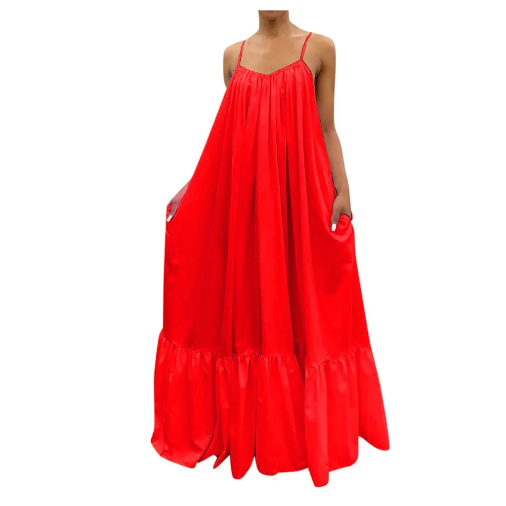 Spring Swing Maxi Dress with Pockets