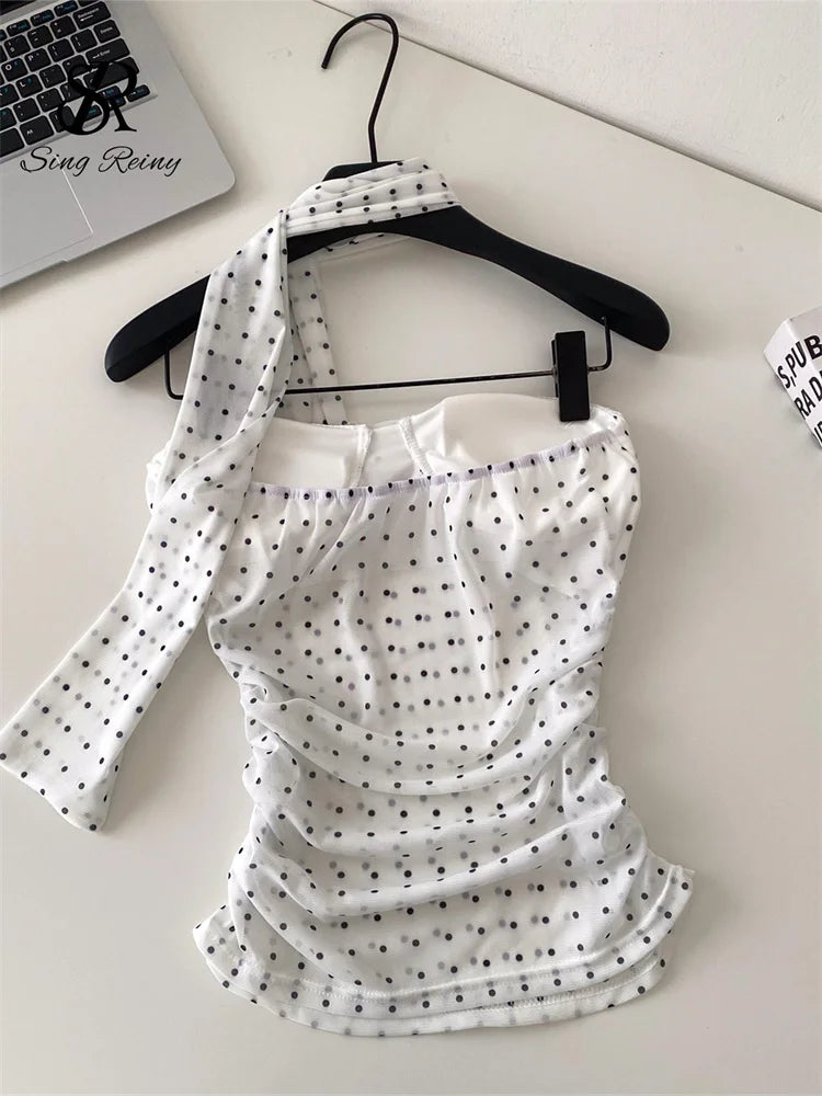 Polka Dot Strapless Backless Camisole for Women