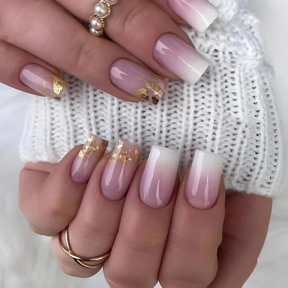 24pcs Press on Nails Flower Design
