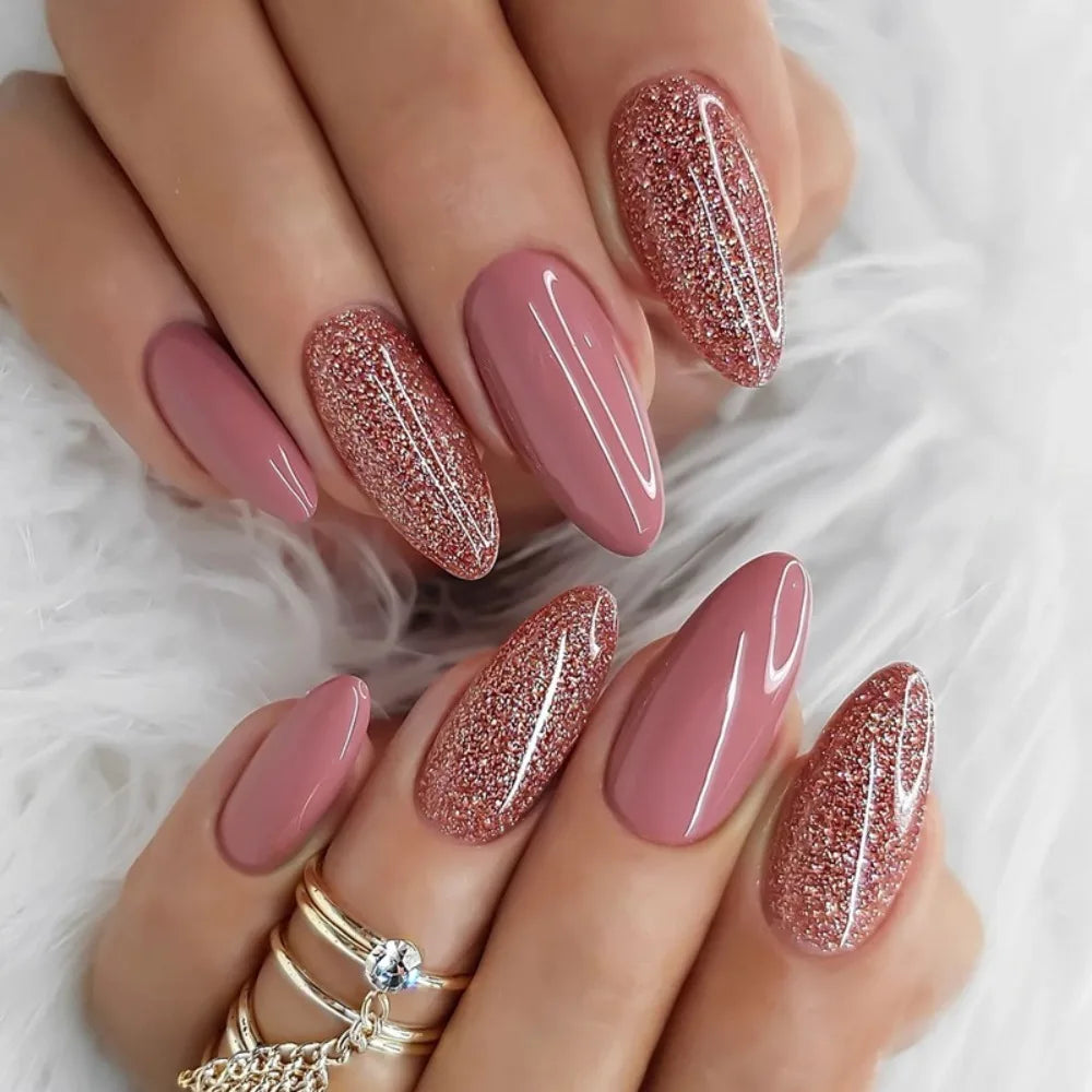 24Pcs Christmas Collection Almond False Nails