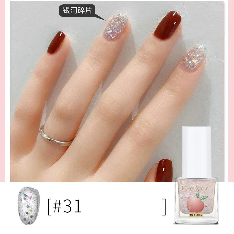 Water-Based Peel-Off Shiny Top Coat – No UV Lamp, Long-Lasting, Gentle Natural Nail Care