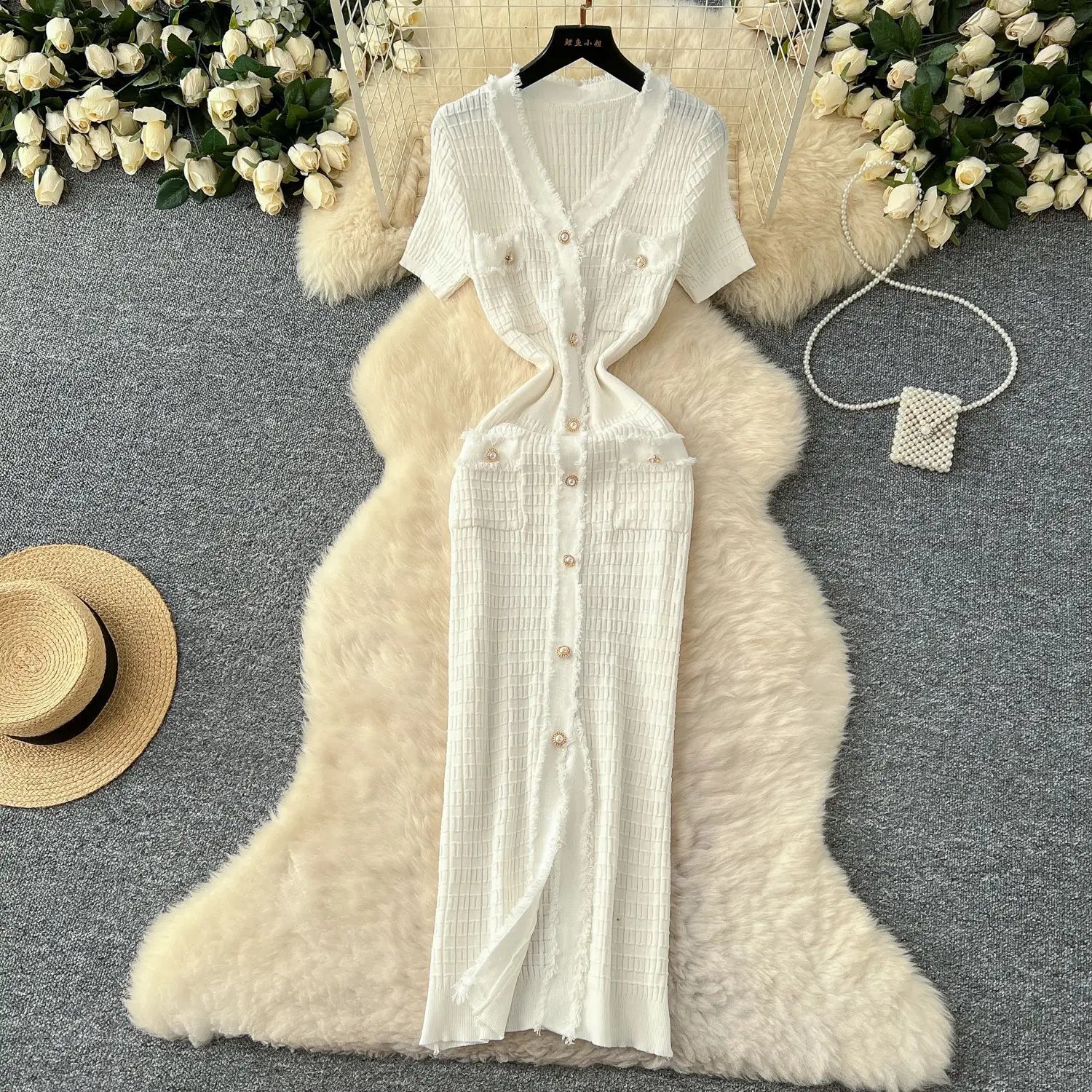 Elegant Knitted Long Sweater Dress