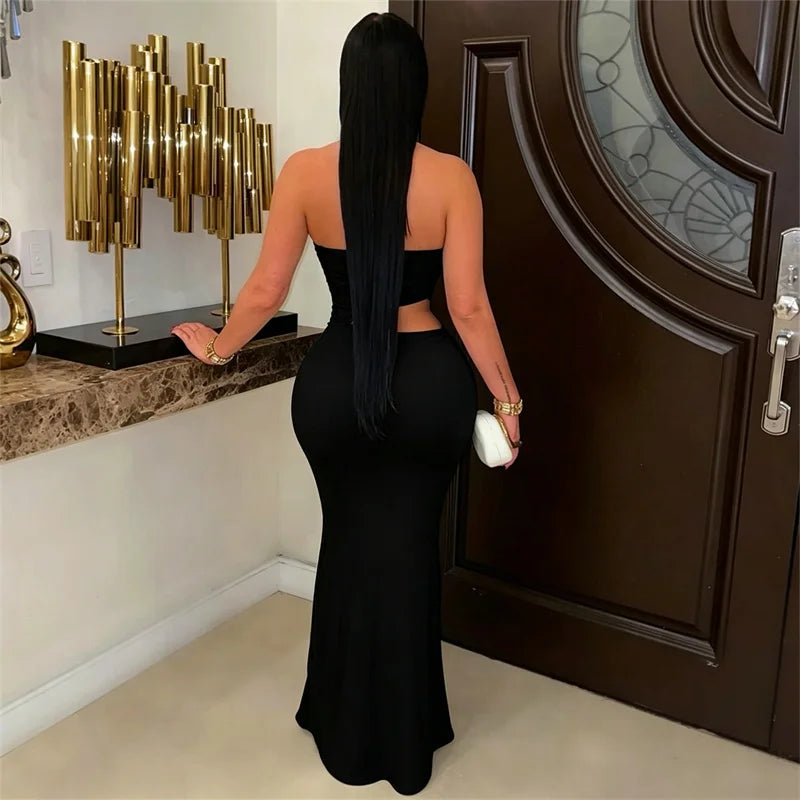 Sexy Strapless Cut-Out Bodycon Party Dress