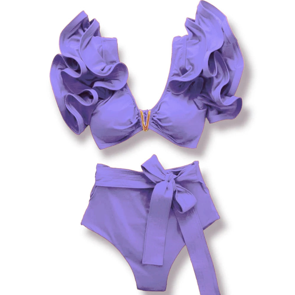 New Sexy High Waist Ruffle Bikini Sets