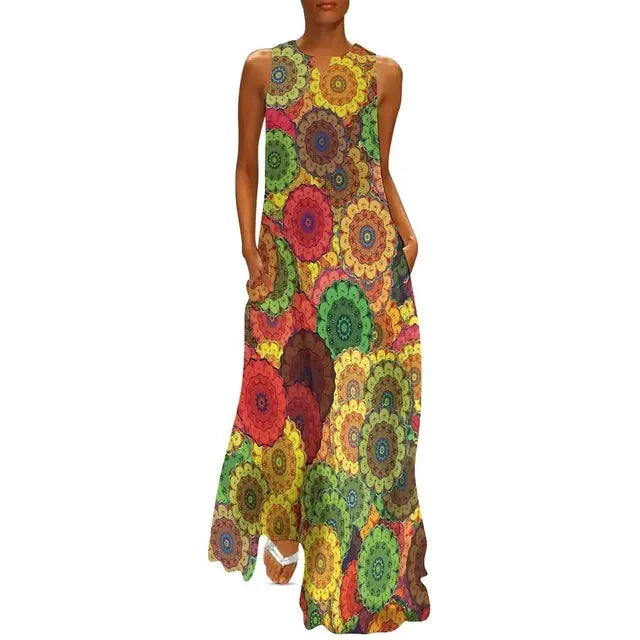Flower Power Boho Maxi Dress