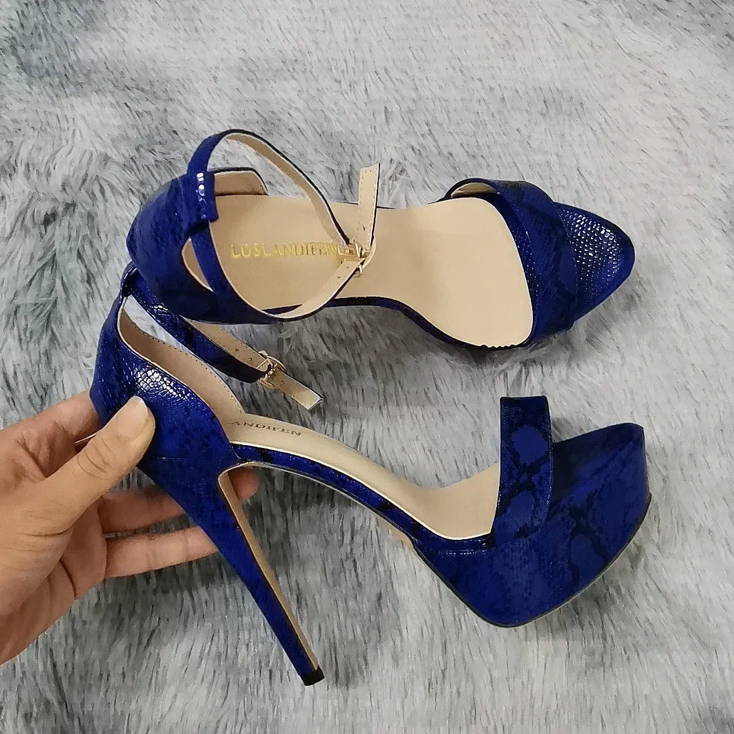 Sexy Open Toes 14cm Super High Heels Peep Toes Platform Stilettos