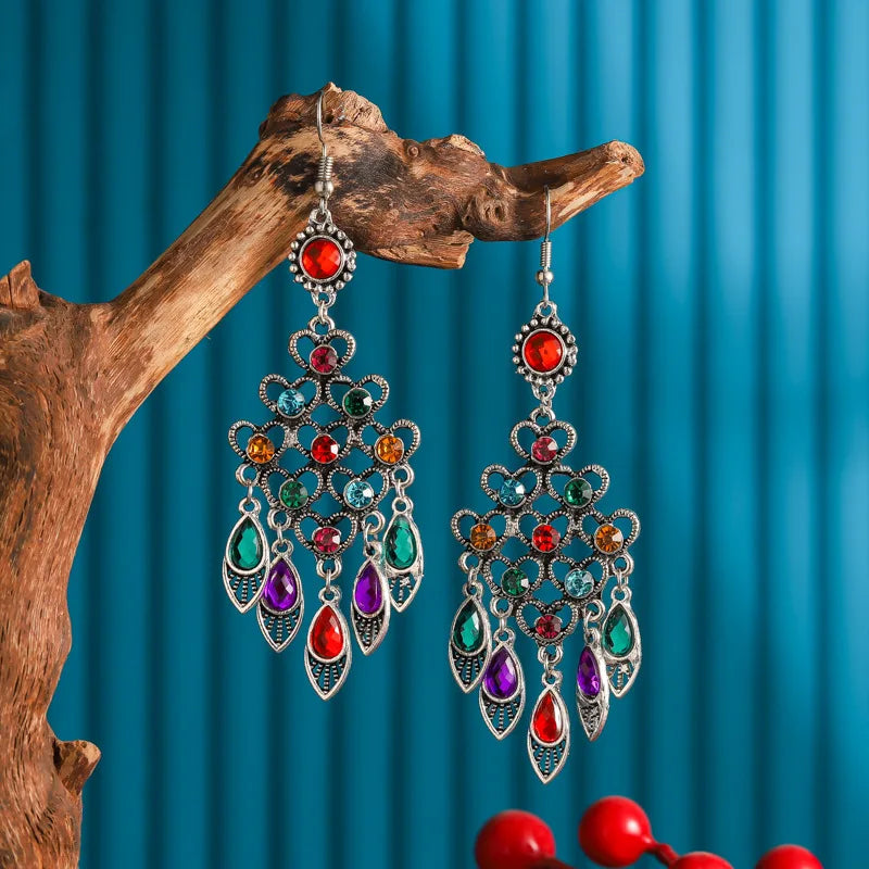 New Bohemian Multicolor Rhinestone Crystal Earrings