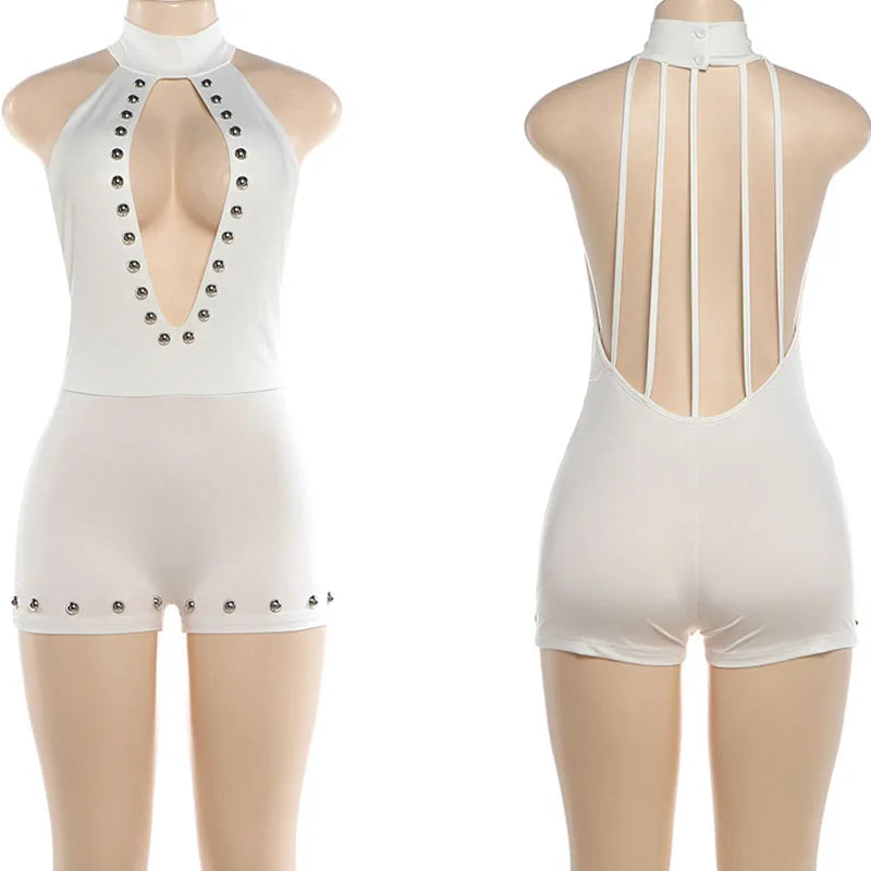 Sexy Hollow Out Backless Rave Romper