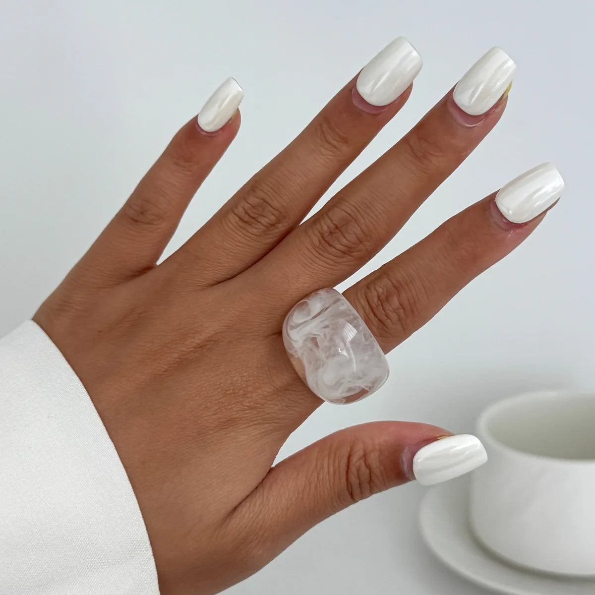 Smudging Resin Water Drop Chunky Rings
