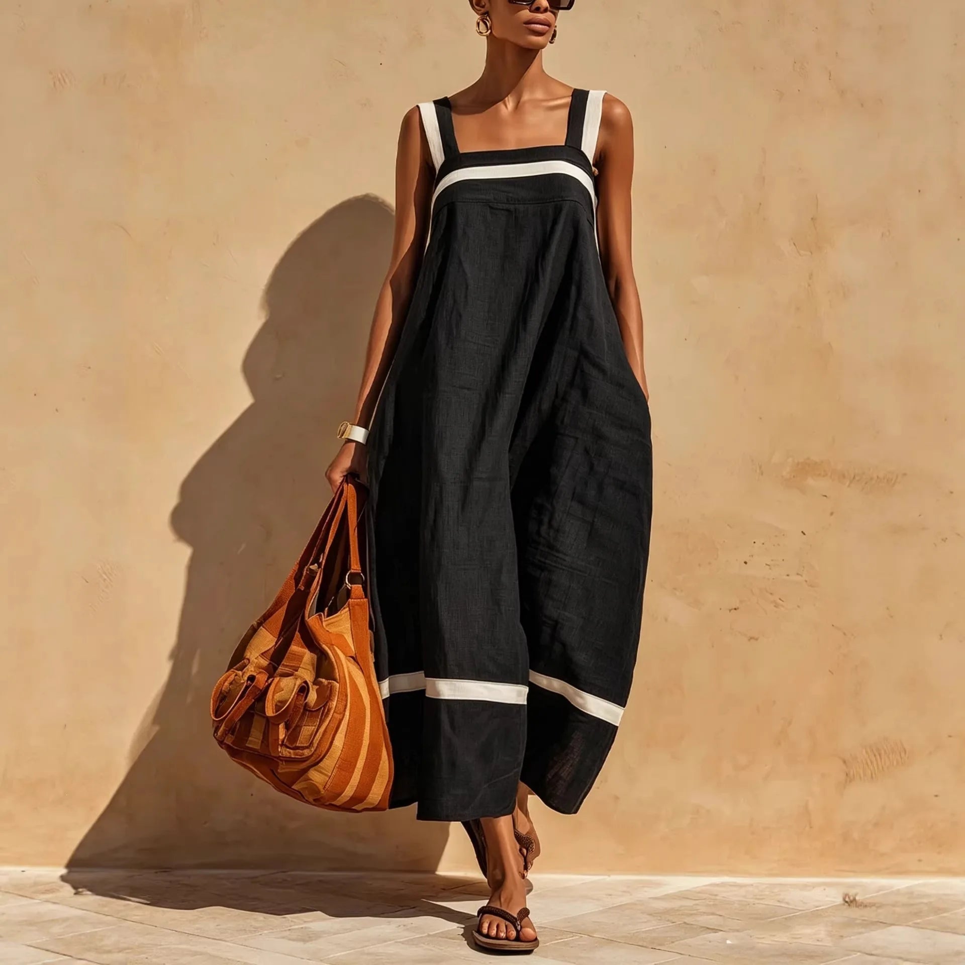 Summer Loose Suspender Maxi Dress