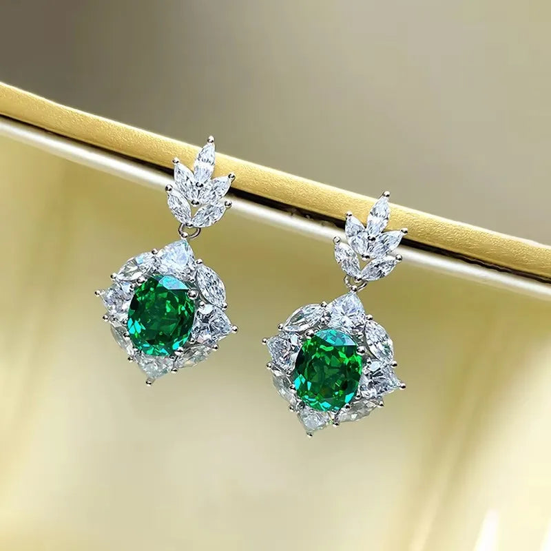 Emerald-Green Drop Earrings