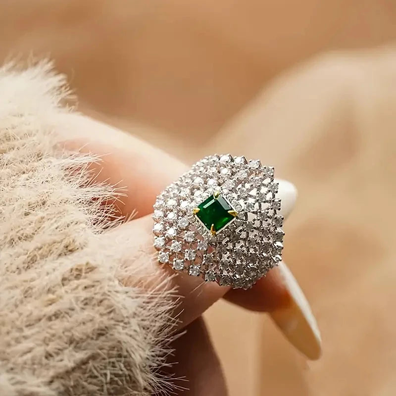 Luxury Hollow Rings with Dazzling CZ