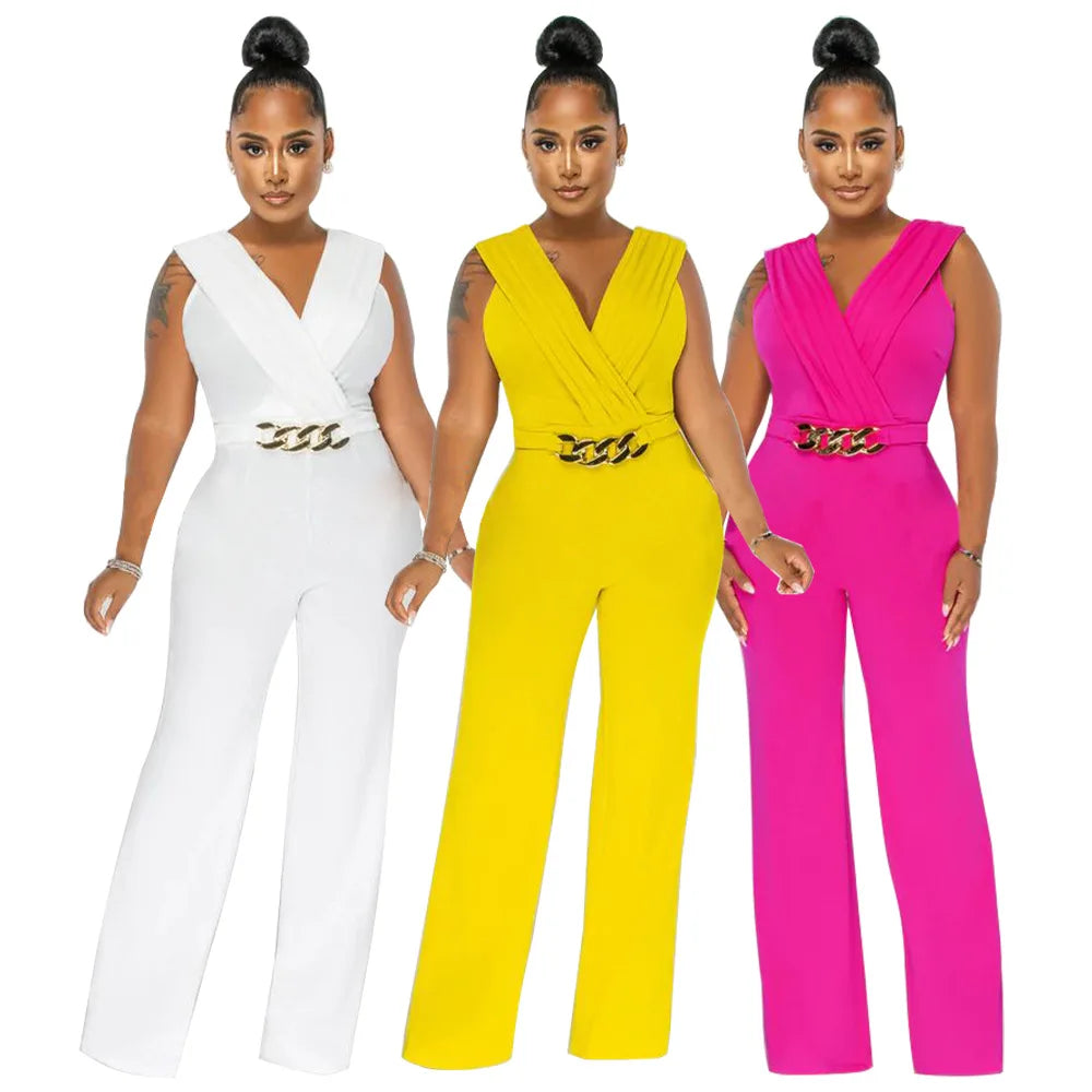 Elegant Sleeveless Wide-Leg Jumpsuit