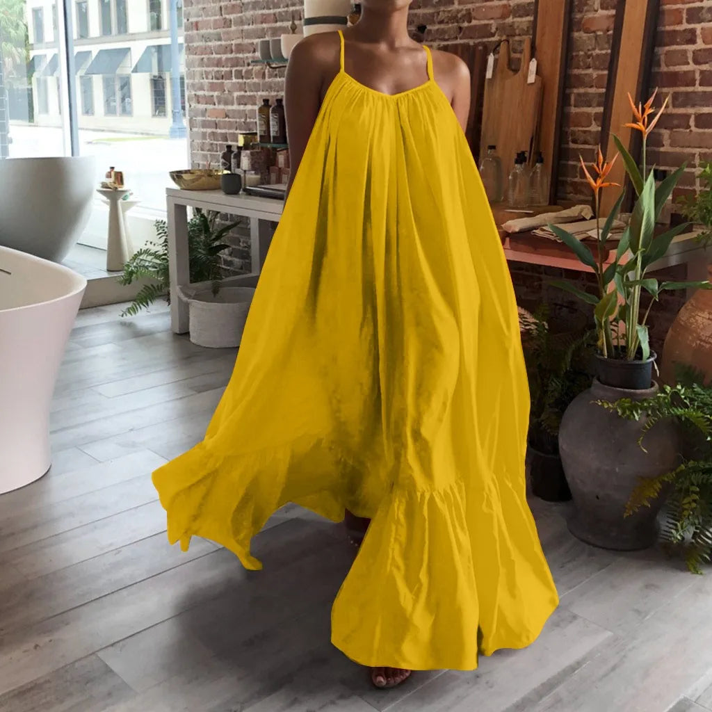 Spring Swing Maxi Dress with Pockets