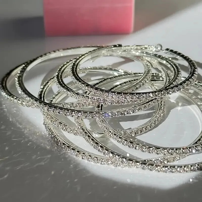 6pcs Classic Zircon Hoop Earring Set – Timeless Shine for Every Moment