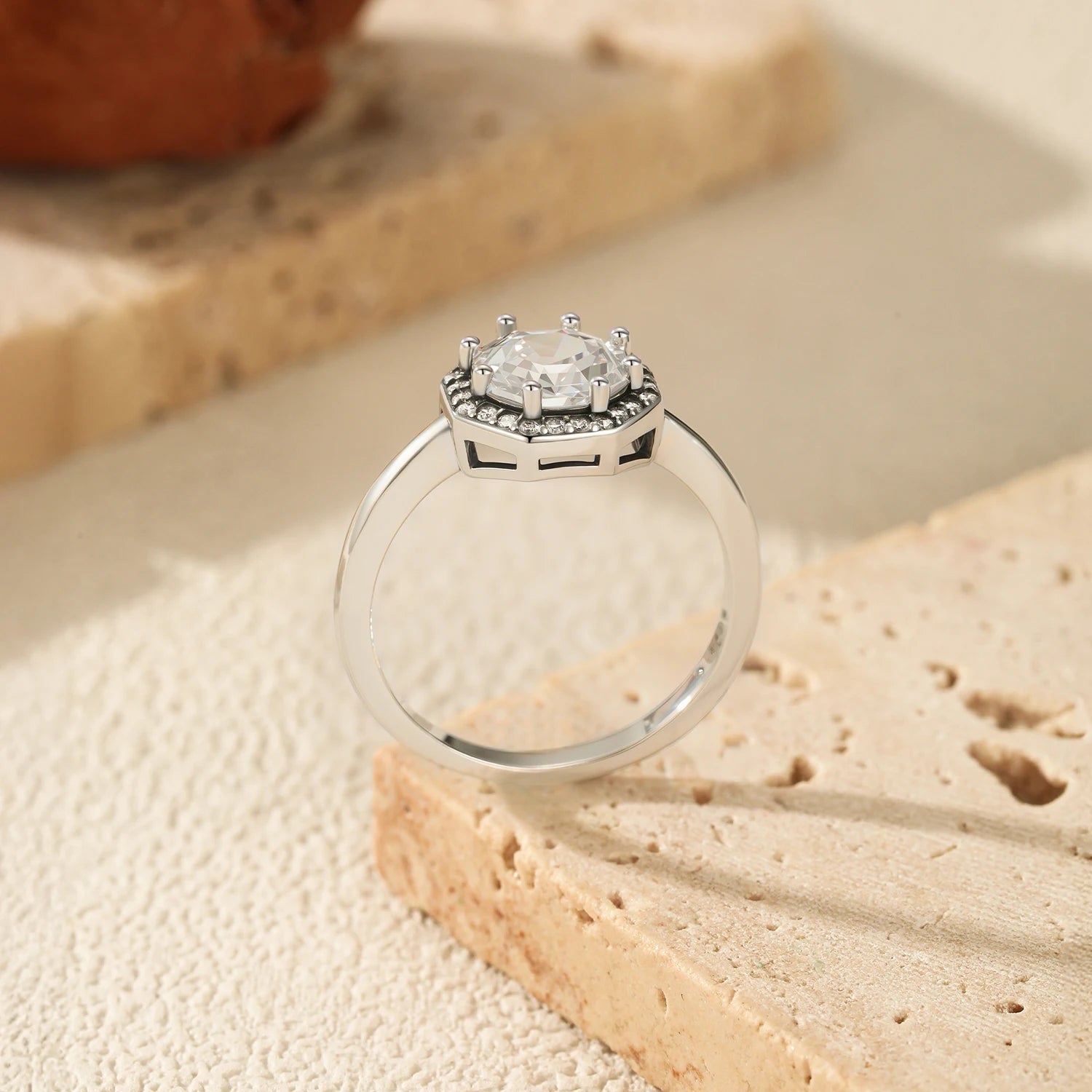 925 Sterling Silver Exquisite Octagon Rings