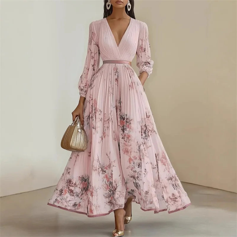 New Spring Summer Elegant V‑Neck Maxi Dress