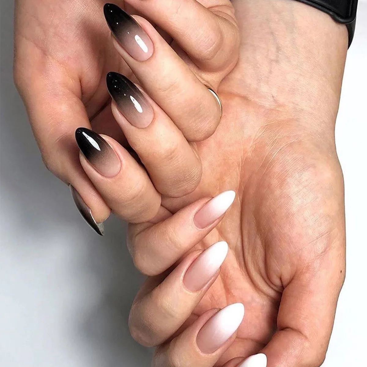24P/set Medium Long Flat Coffin False Nails