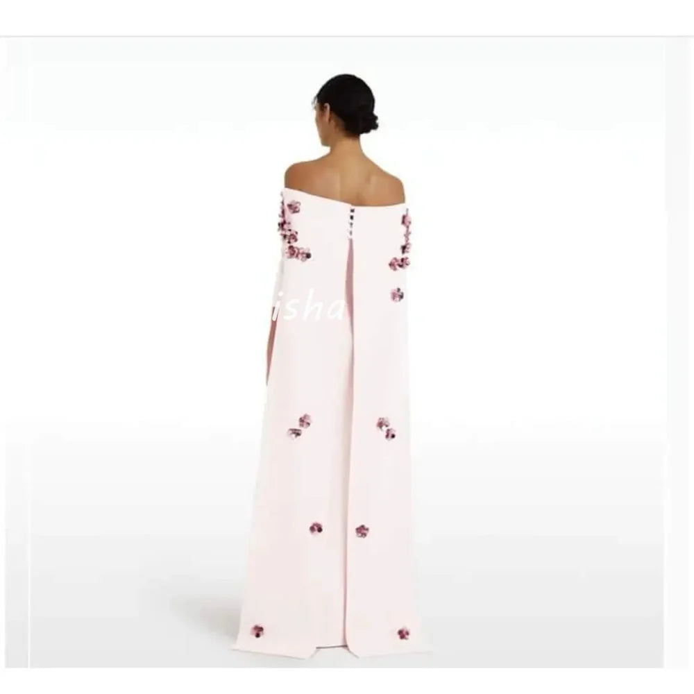 Customized Exquisite Jersey A-line Off-the-shoulder Midi Dresses