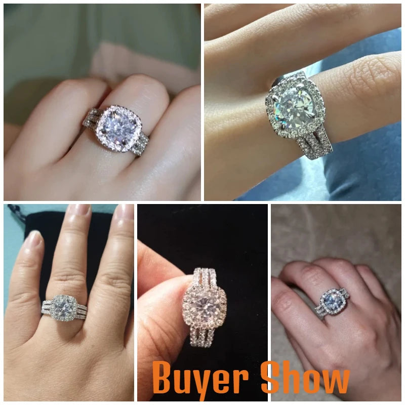 Trendy Women Rings with Brilliant Cubic Zirconia Luxury Engagement Rings