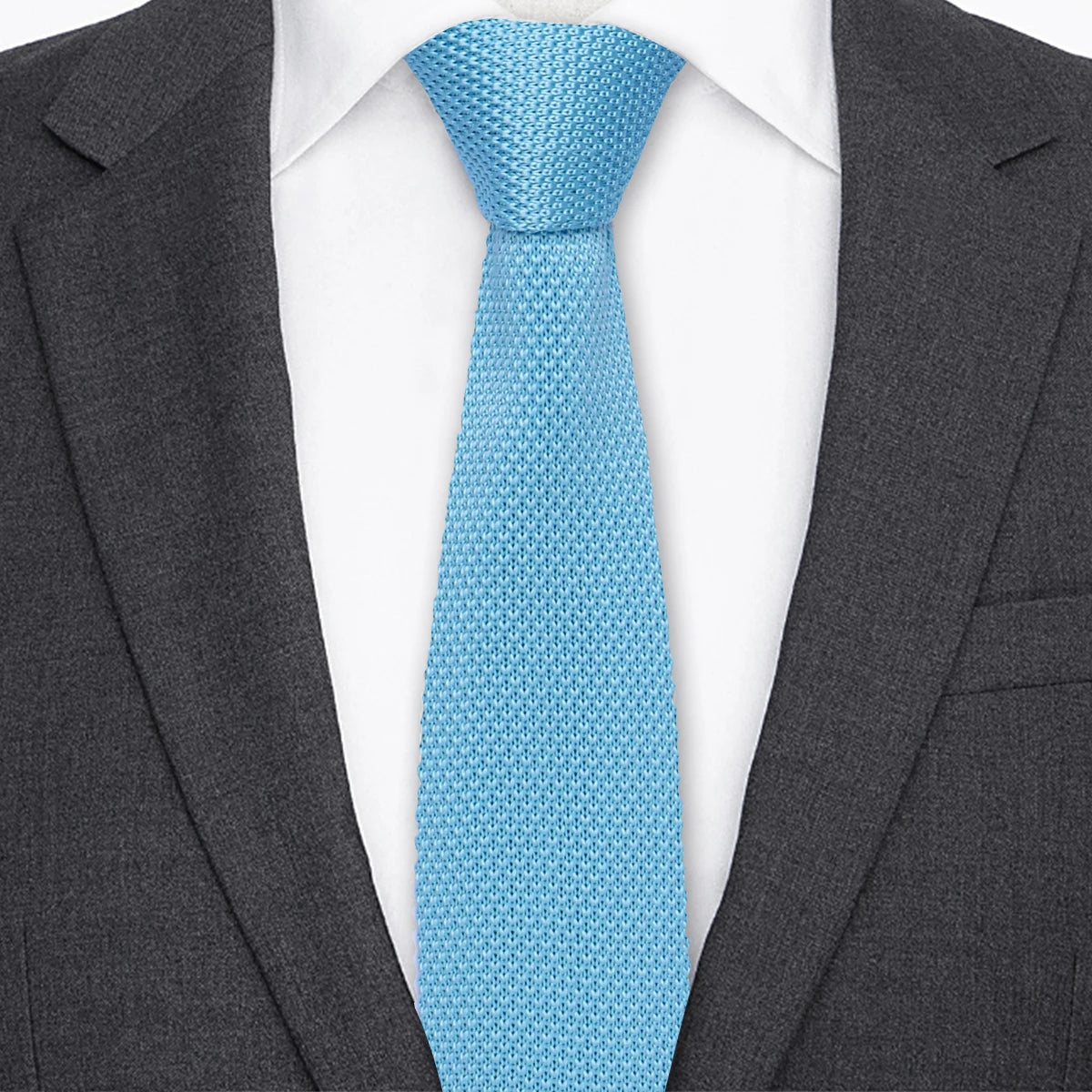 5.5cm Solid Color Fashion Water Neckties Plain Knitted Ties