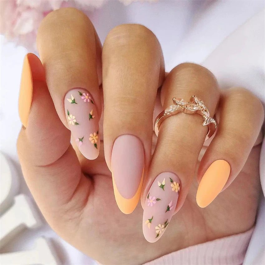 24Pcs/Set Simple Pure Desire Pink Wearing False Nails