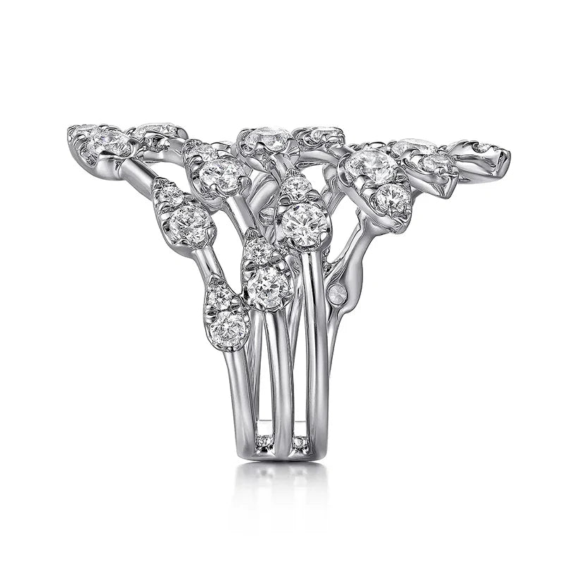 Sparkling Feather Opening Rings