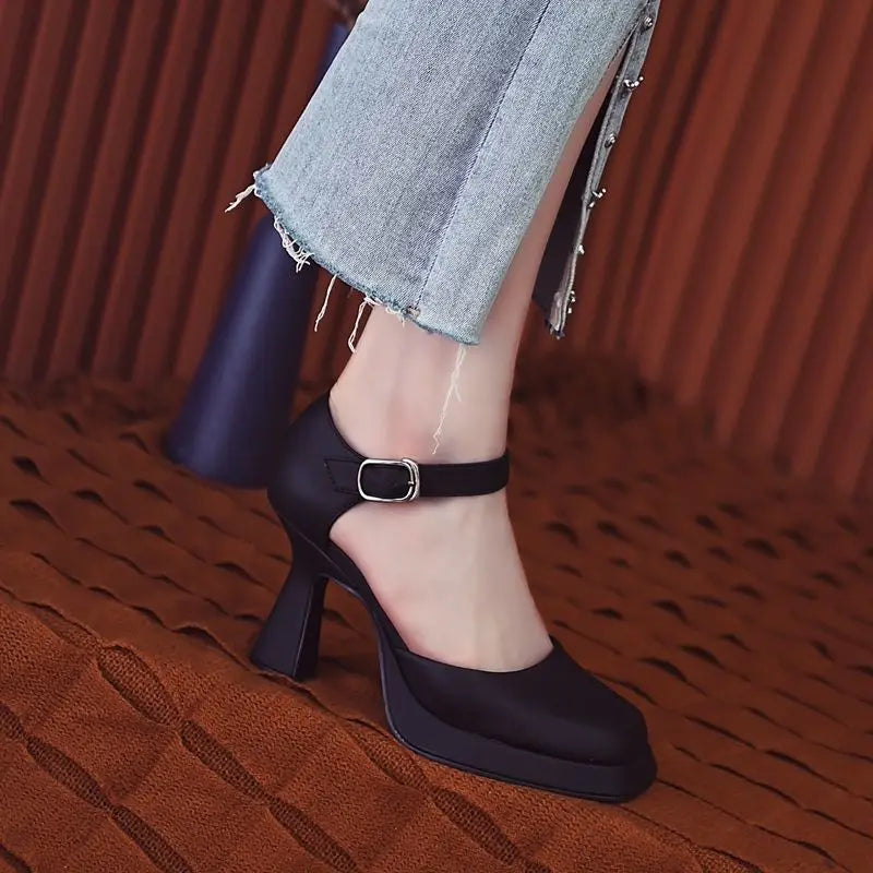 High Heels for Office Bow Buckles Sandals