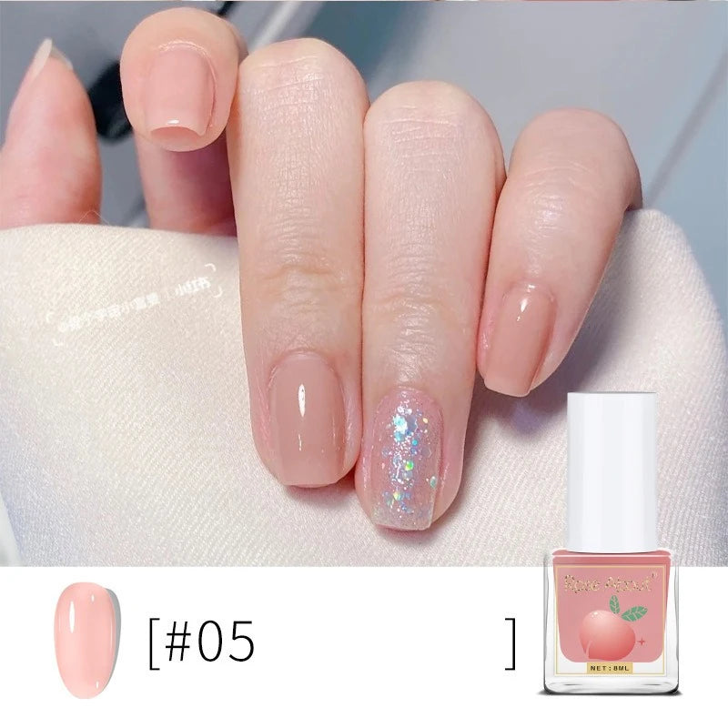 Water-Based Peel-Off Shiny Top Coat – No UV Lamp, Long-Lasting, Gentle Natural Nail Care