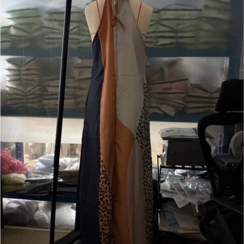 Women’s Boho Off-Shoulder Patchwork Maxi Dress
