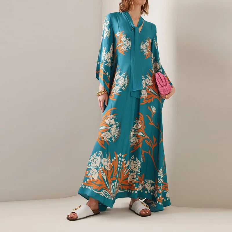 Stand Collar Elegant Casual High Waist Long Sleeve Party Dress