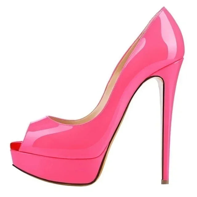 Ultra-High Platform Peep Toe Pumps