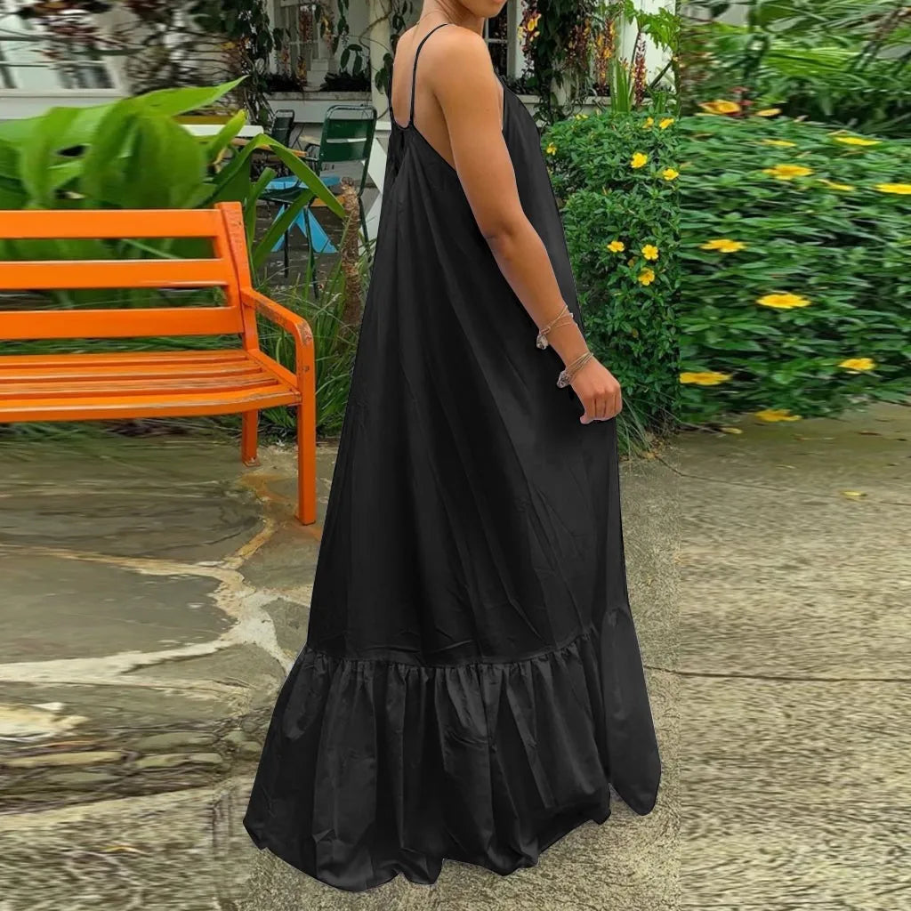 Spring Swing Maxi Dress with Pockets