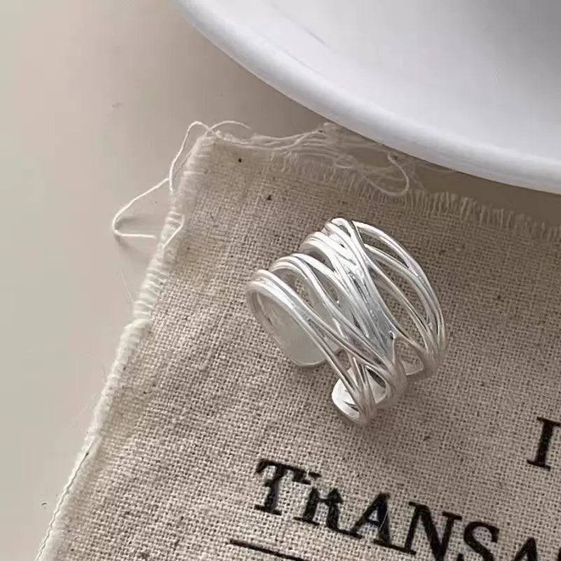 925 Sterling Silver Twisted Open Ring