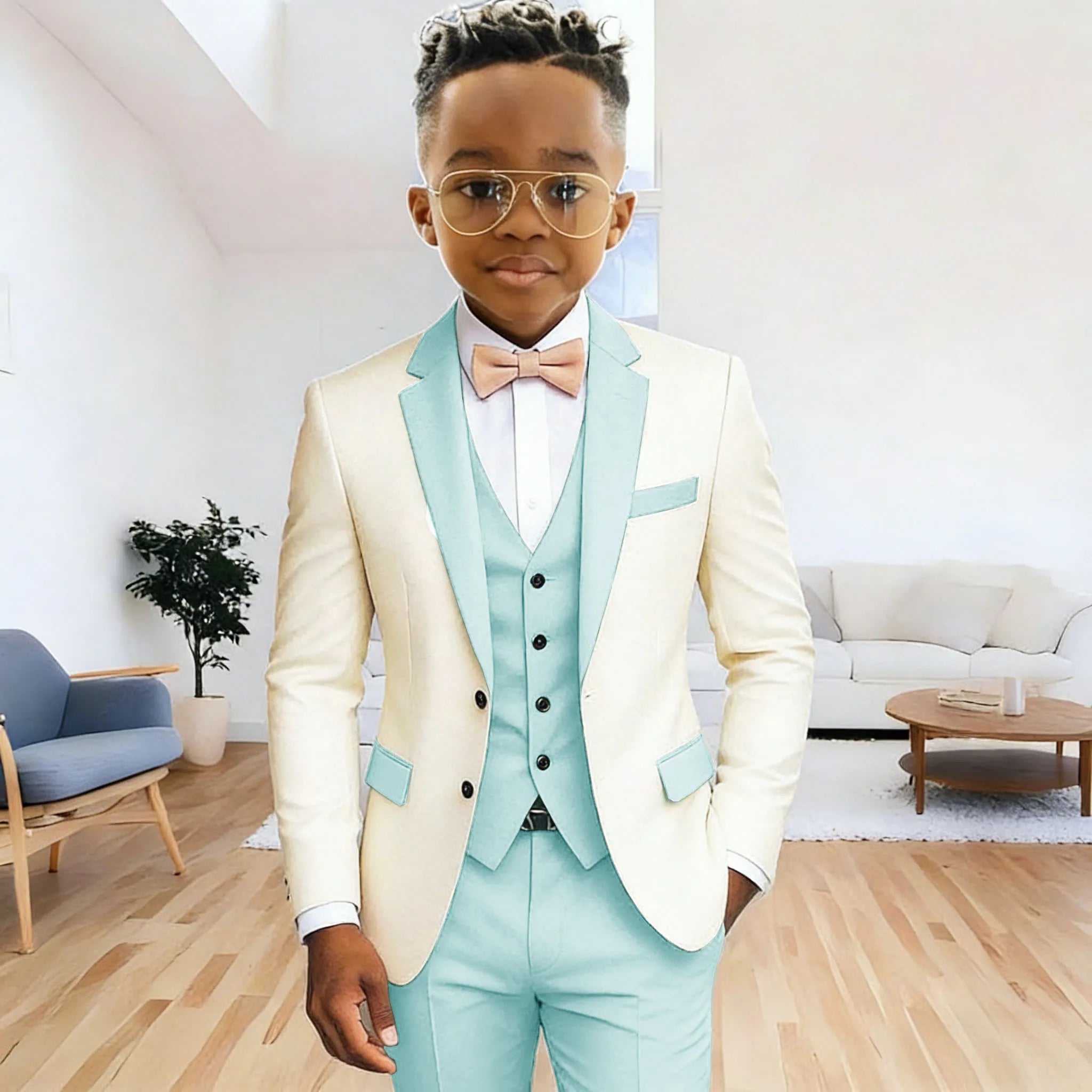 Boy's 3‑Piece Formal Suit Set – Jacket + Vest + Pants