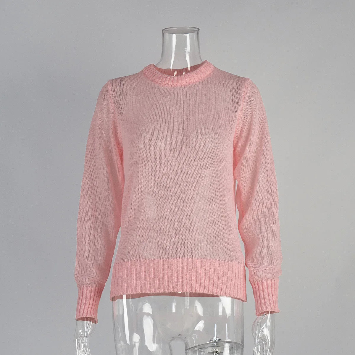 Round Neck Knit Pullover Sweater Top