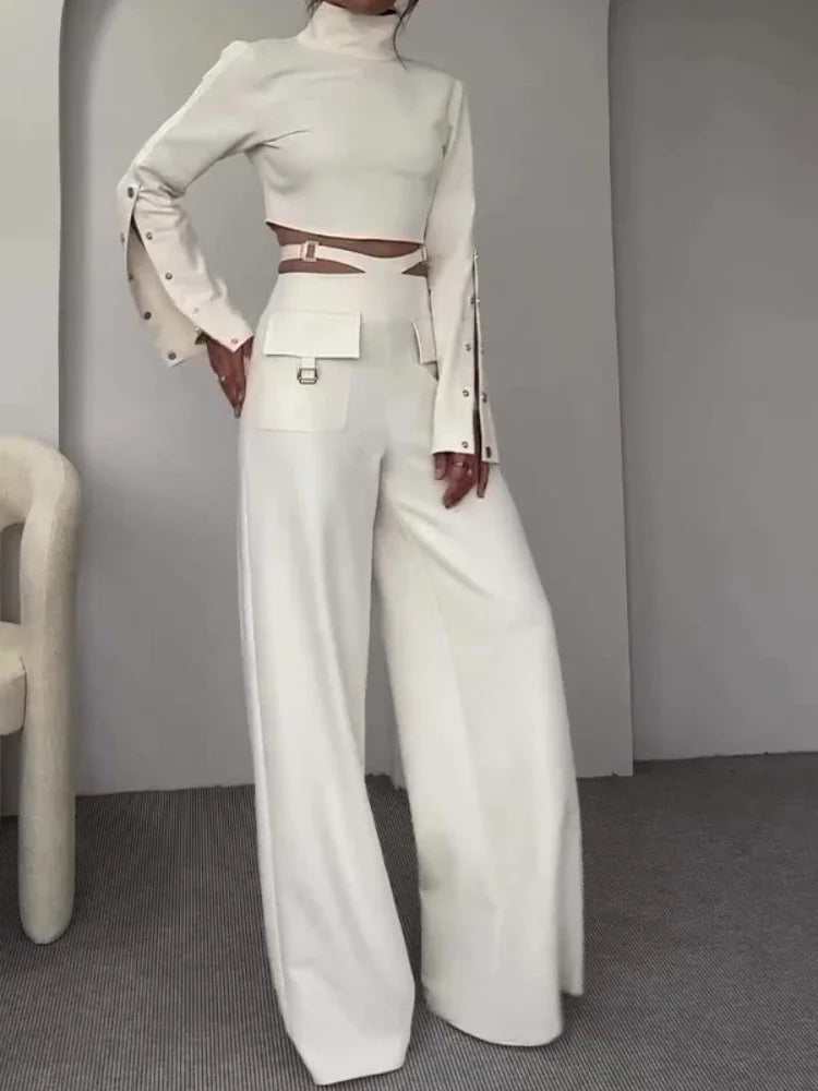 Women’s Elegant Wide-Leg Pant Set