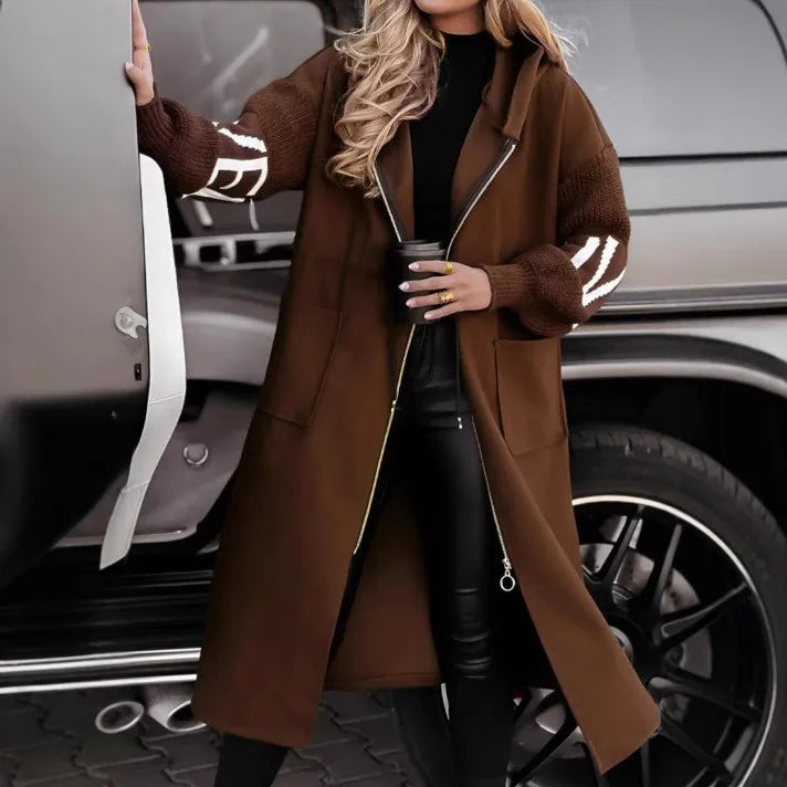 Fashion Oversized Winter Hooded Patchwork Coat