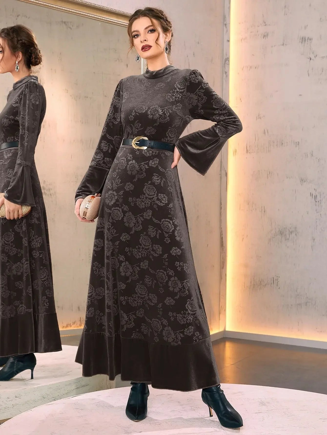 Autumn Winter  Velvet Long Dress