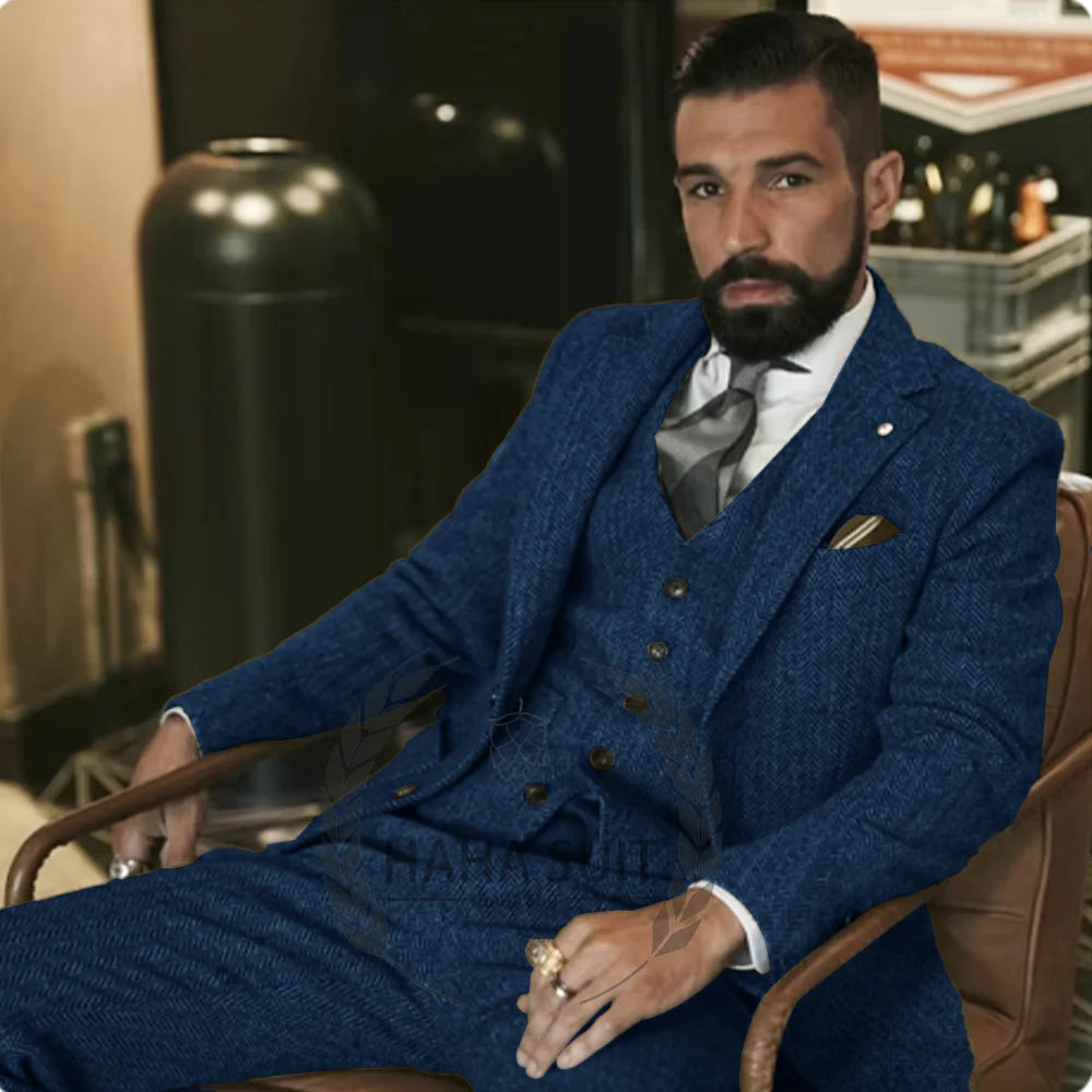 Jacket Vest Pants Groom Suit Slim Fit Three Piece Suit