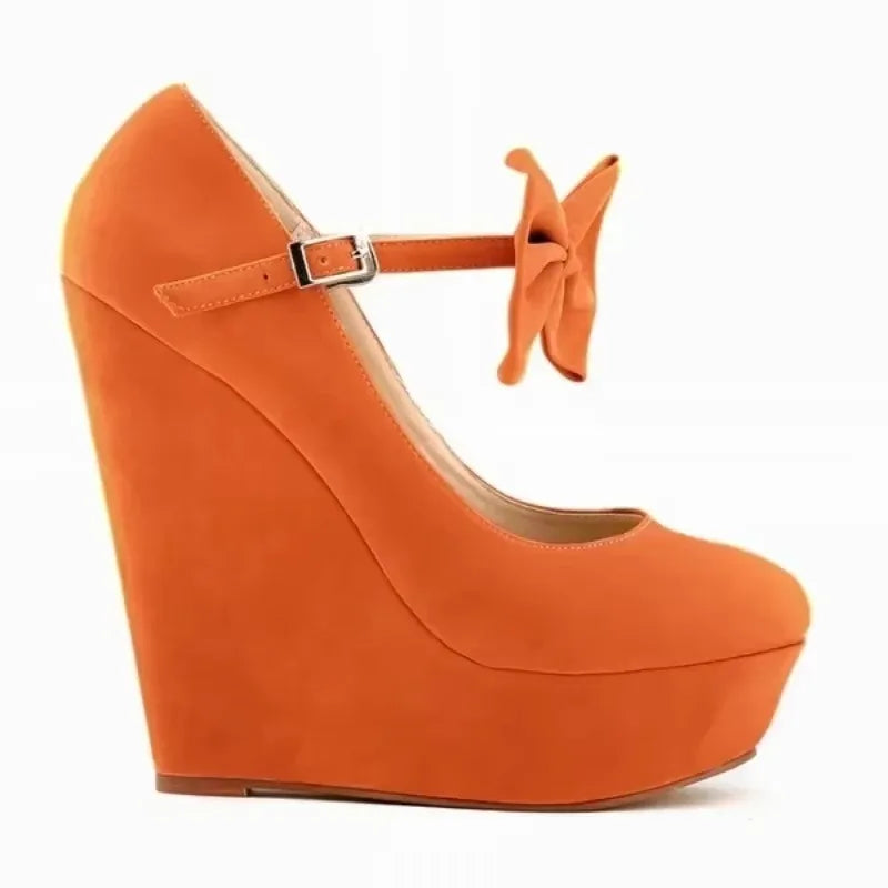 2026 Autumn Casual Fashion Sexy Flock Platform Pumps