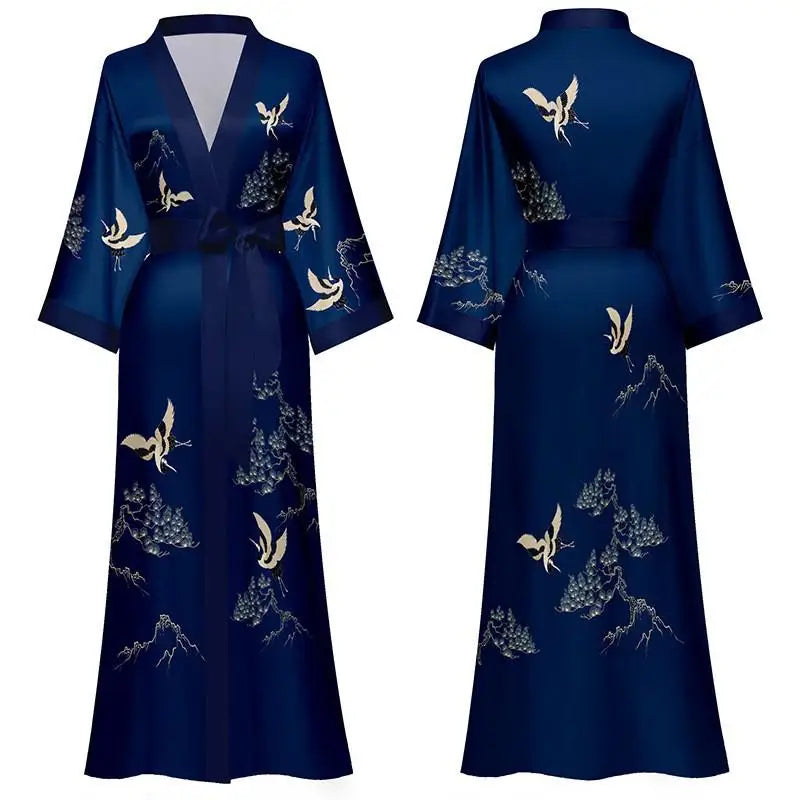 New Spring Summer  Long Robe Kimono Bathrobe