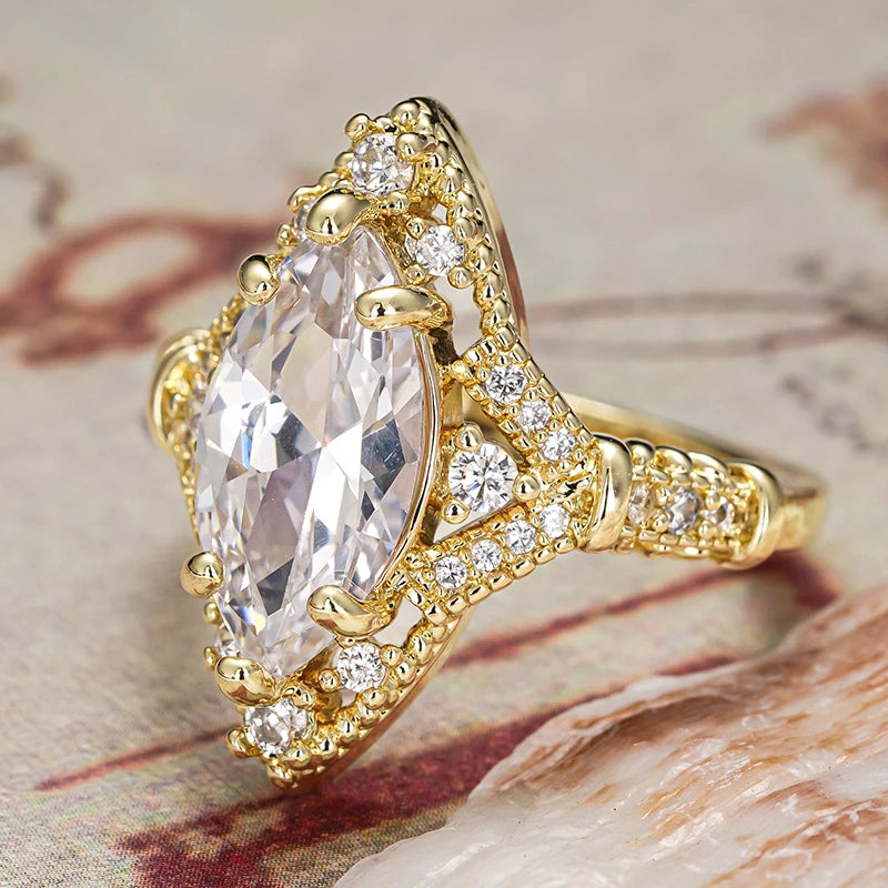 Sparkling Cubic Zirconia Engagement Ring