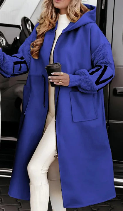 Fashion Oversized Winter Hooded Patchwork Coat
