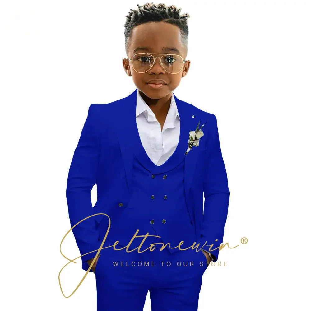 Casual Boys Suit Jacket Pants Vest 3 Piece Set