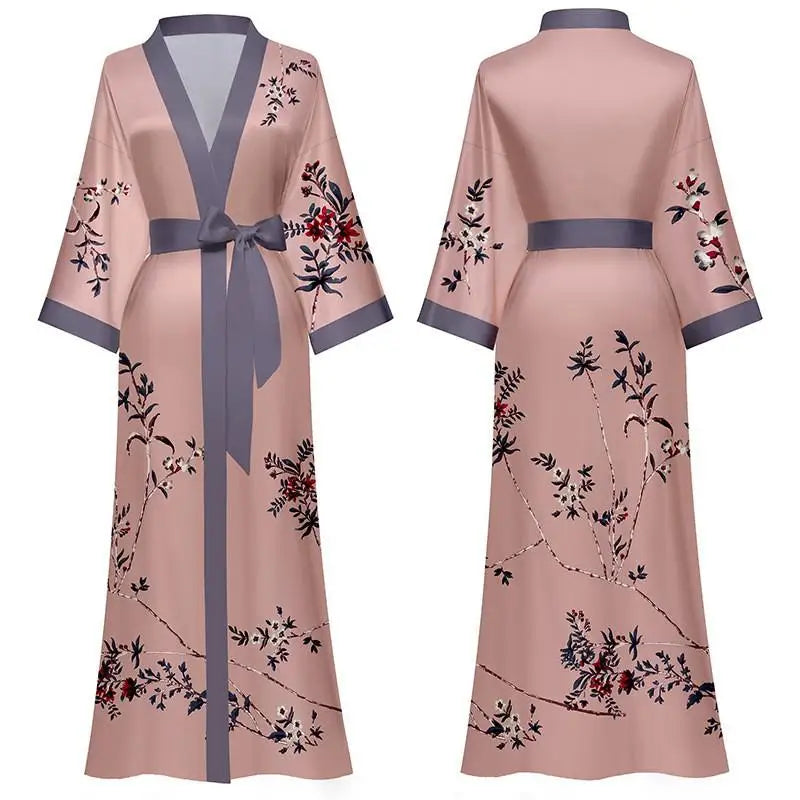 New Spring Summer  Long Robe Kimono Bathrobe