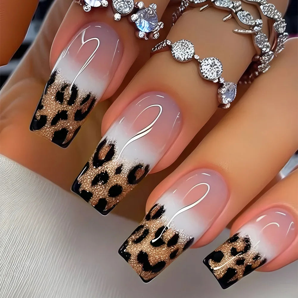 24pcs Press on Nails Flower Design