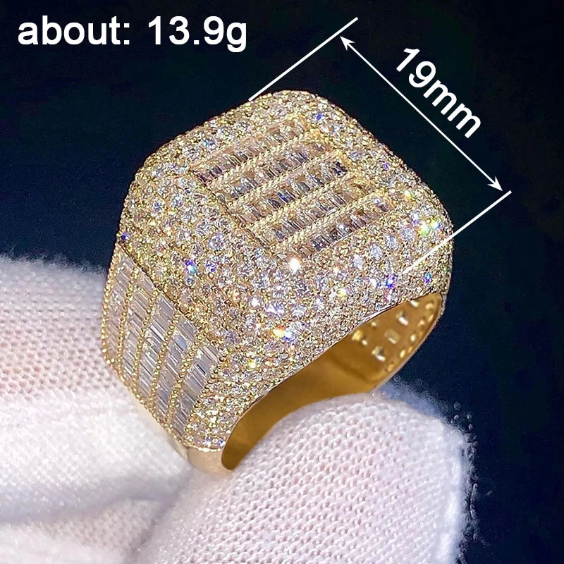 Gorgeous Gold Color Square Shaped Wide Band Rings